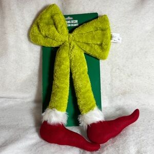 Dr. Seuss How Grinch Stole Christmas‎ NEW Hanging Bow Grinch Legs Door Decor